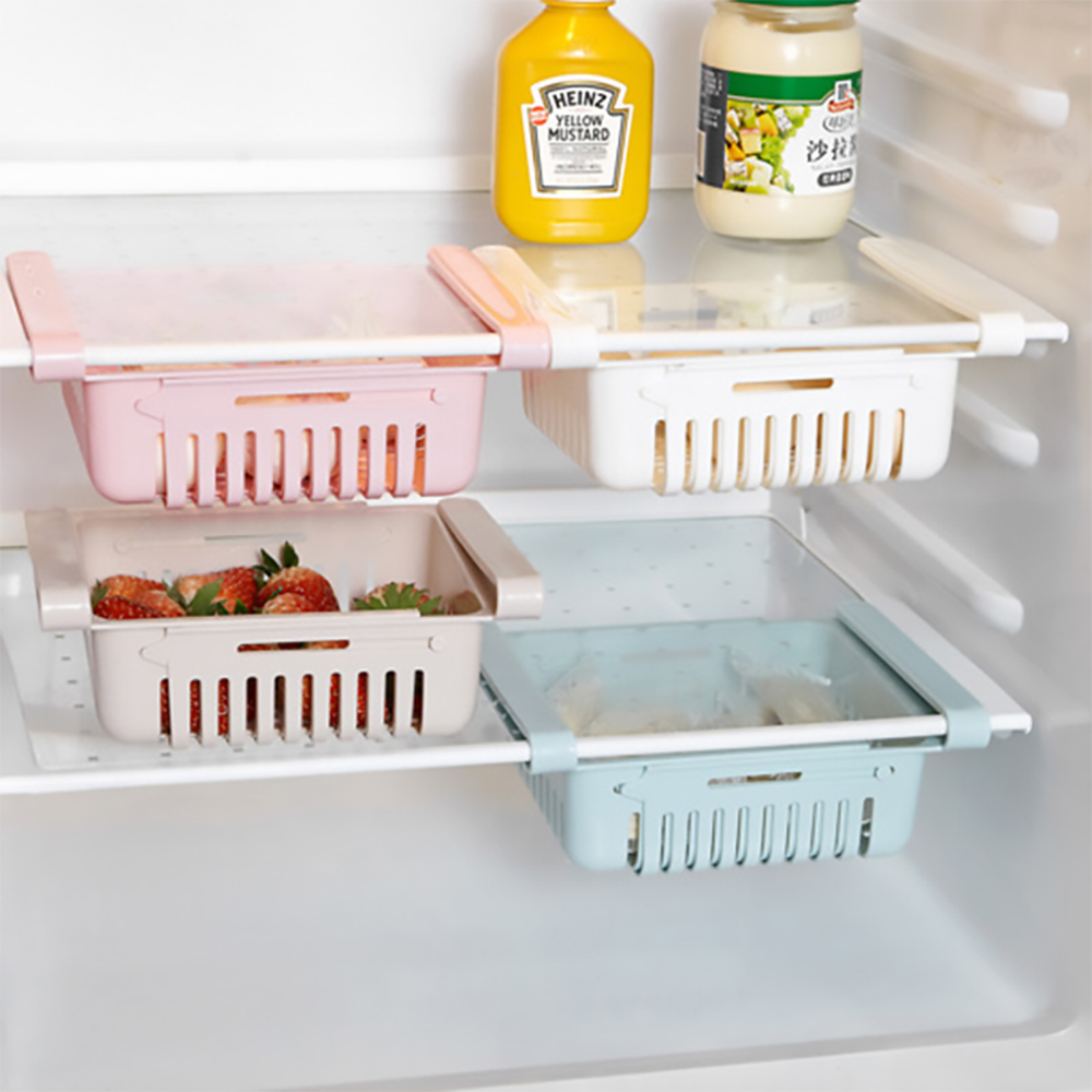 Adjustable Stretchable Refrigerator Organizer Drawer Basket Refrigerator Pull-out Drawer Fresh Spacer Storage Rack Dropshipping