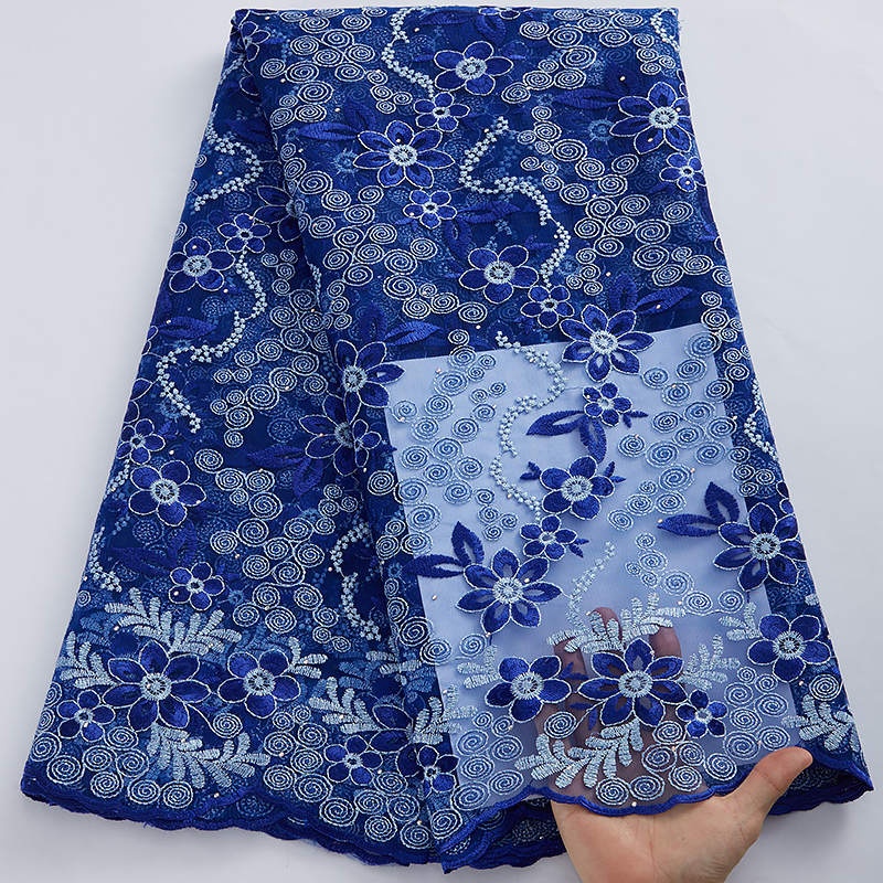 3018 Wholesale African Lace Fabric With Stones 5 Yards 2022 High Quality Nigerian Wedding French Lace Material Fro Wedding
