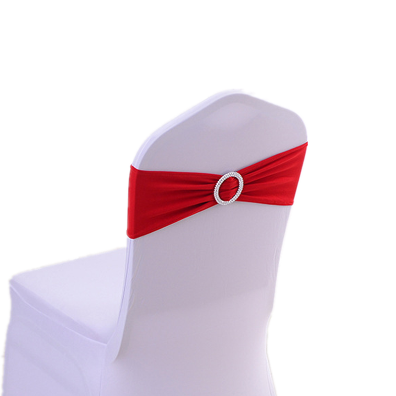 Wedding decoration Spandex Chair Stretch Band Ribbon with Buckle Slider Sashes Bow