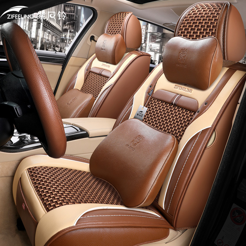 Wholesale full set type Universal leather 9D with pillows and handle bag Universal Car Seat Cover