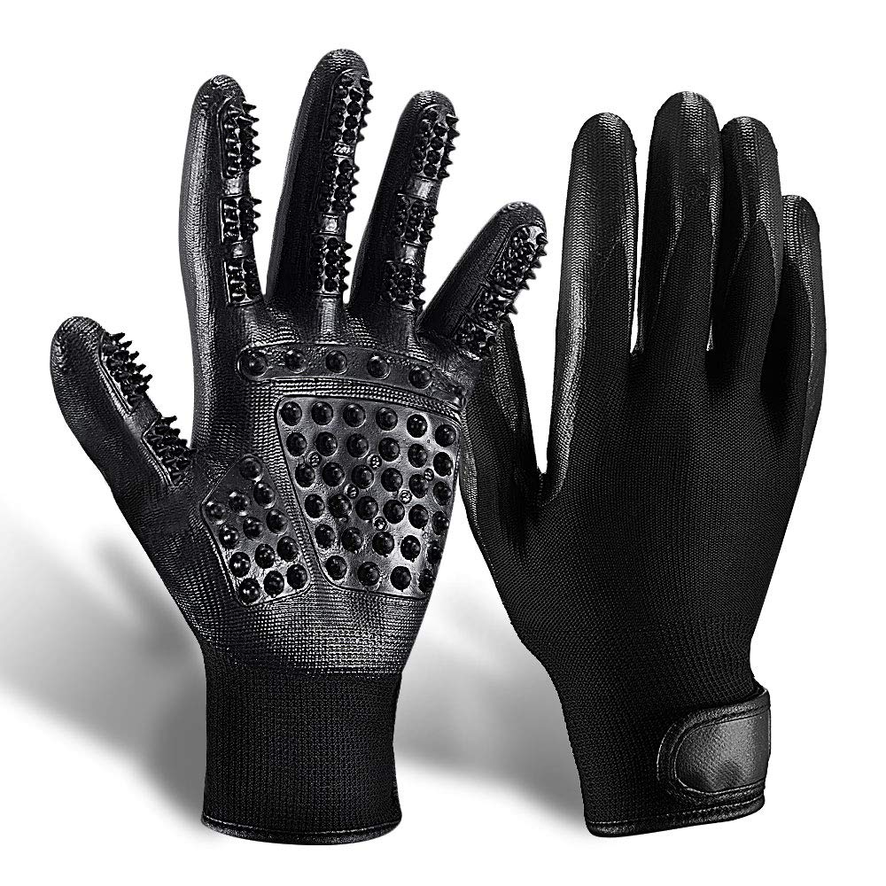 High Quality Adjustable Black Pet Cat Dog Hair Collection Cleaning Tool Horse Hair Removal Glove