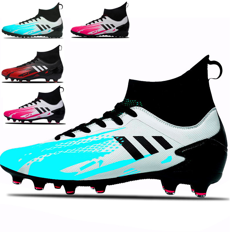 Football shoes X19 mandarin duck with adult students male and female football shoes AG spike TF broken spike high help