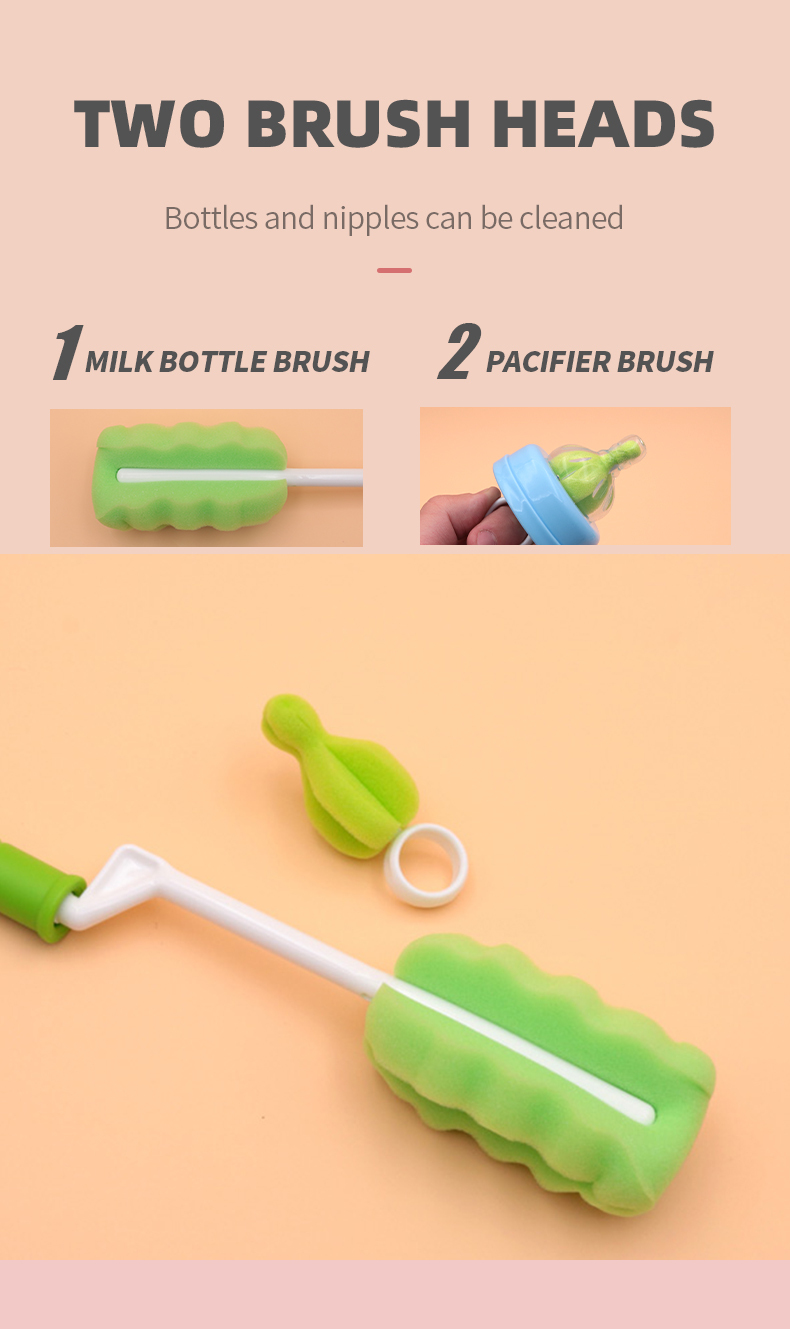 Baby Brush Silicone Water Bottle Cleaner BPA Free Long Handle cleaning Brush