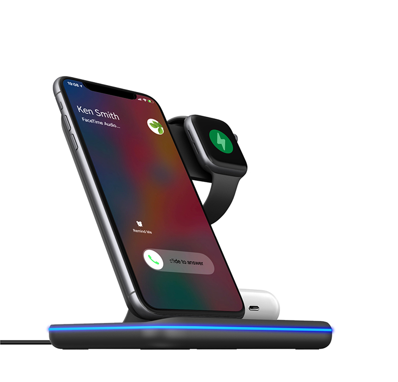 2020 горячая Распродажа 12 В 15 Вт Беспроводное зарядное устройство 3 в 1 для iphone Беспроводное зарядное устройство