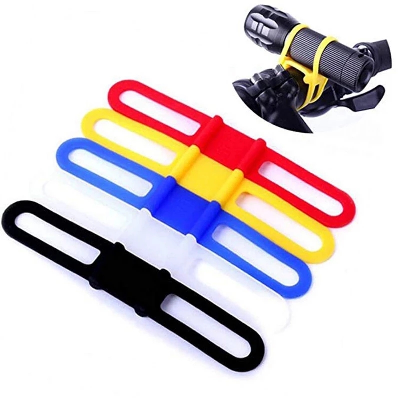 MTB Cycling Bike Bicycle Silicone Band Flash Light Flashlight Phone Strap Tie Ribbon Mount Holder