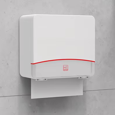 Elegant Wall Mounted Paper Towel Dispenser with Lock Commercial White Plastic Holder for Bathroom Kitchen Office Home