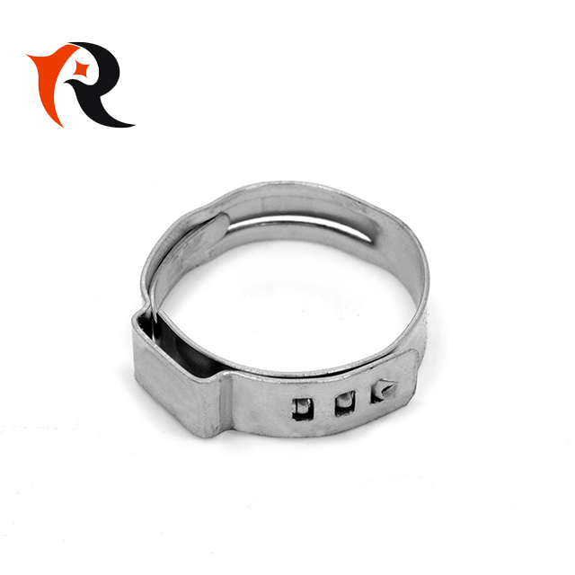 Compression hose clamp single ear stepless clamps