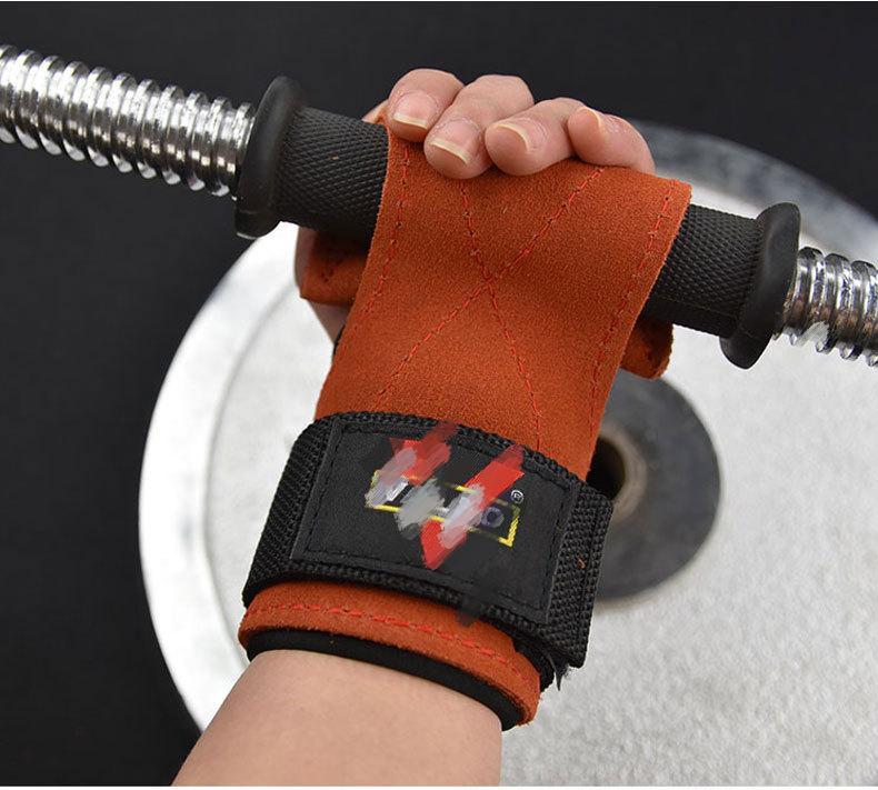 High Quality Weightlifting Exercise leather light weight grip protection Gym wrist straps