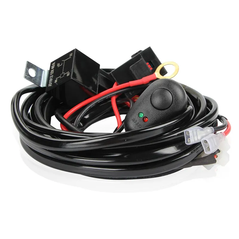 3m Universal Harness Kit 1 to 2 Led Light Bar Cable 40A 12v 24v Switch Relay Auto Work Driving Fog light Wiring Harness