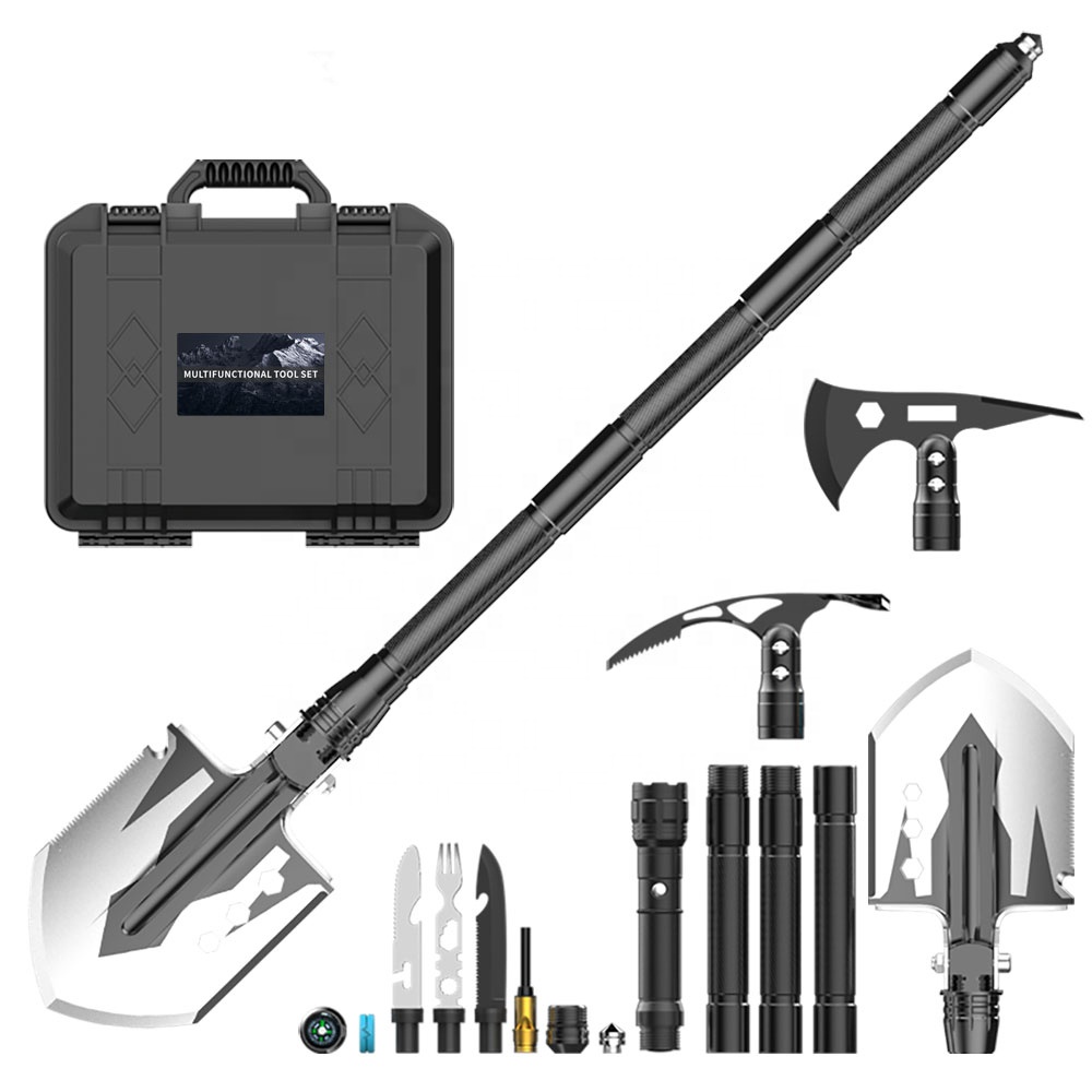 Multifunctional Shovel Axe suit Outdoor Military Camping Folding Survival Shovel Kit