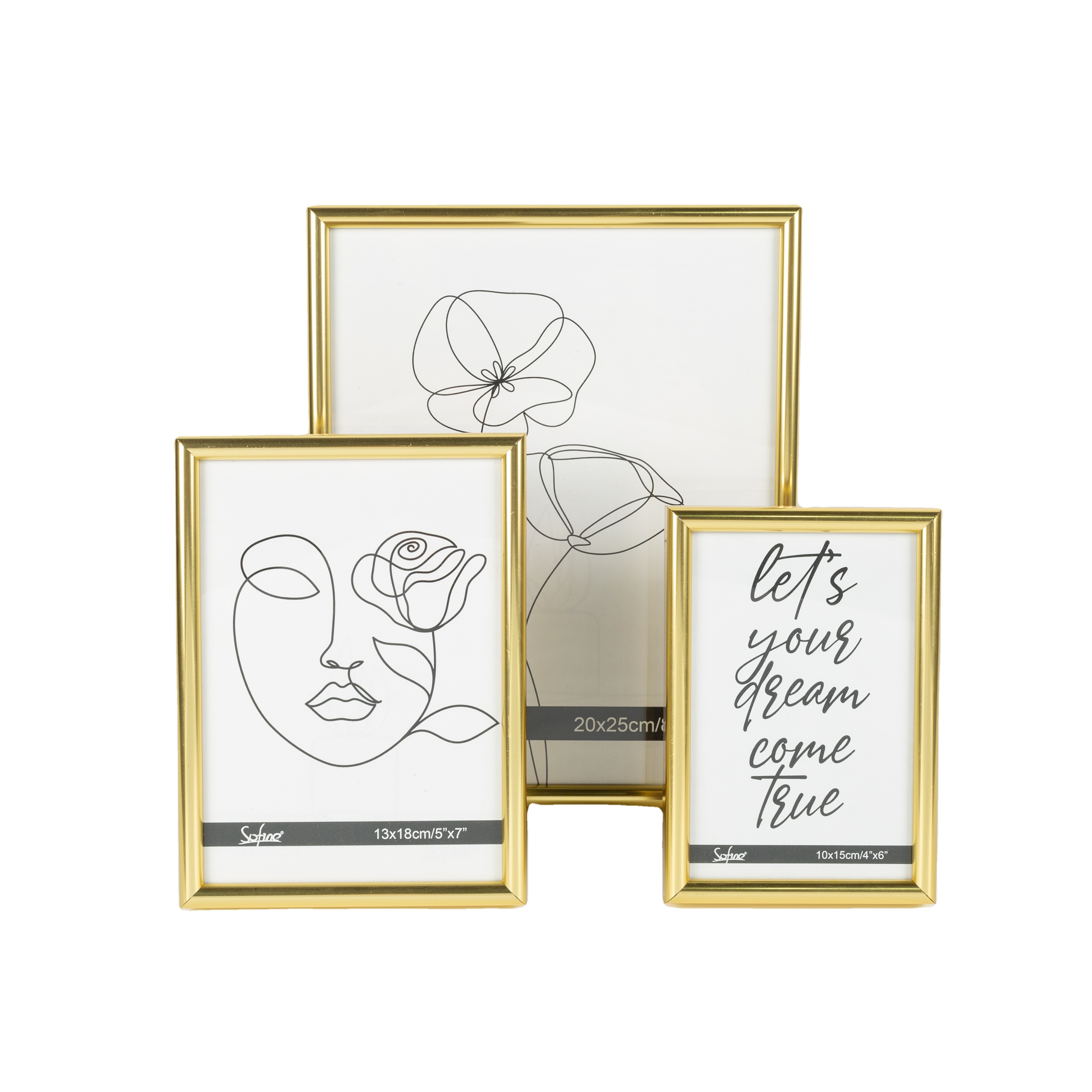 Gold Aluminum Metal Photo Frame for Picture   Real Glass Metal Picture Frame