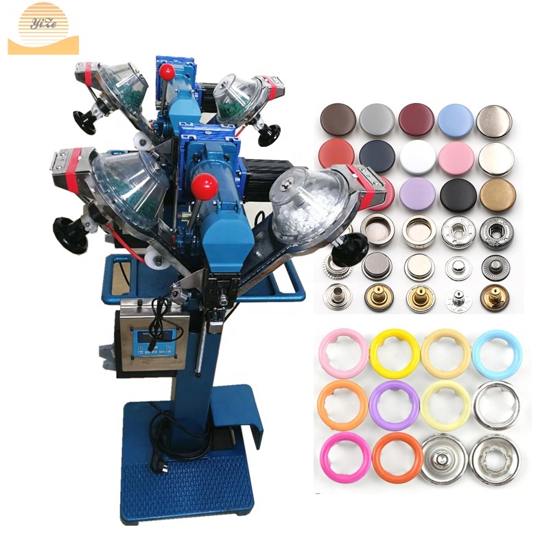 Professional automatic metal snap attaching machines plastic button fasten machine for face shield