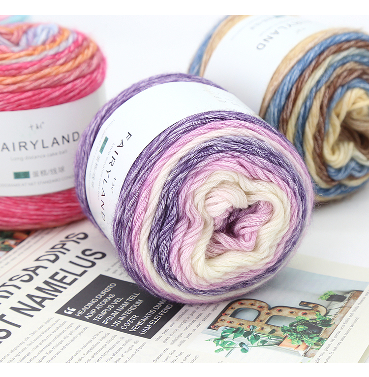 Ready In Stock Lana Para Tejer Merino Wool Yarn Fancy Cake Yarn For Crochet