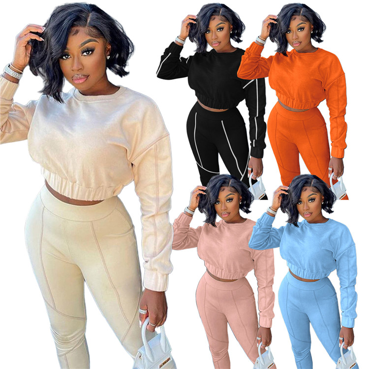 Two Piece Pants Set Autumn Sweatsuits for Women Full Sleeves Sportswear Ladies Outfits Casual Tracksuit 2022 New
