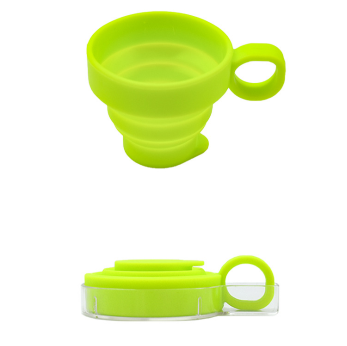 DFC6 Silicone Collapsible Cup With Lid For Camping Portable Folding Travel Cup Expandable Drinking Cup