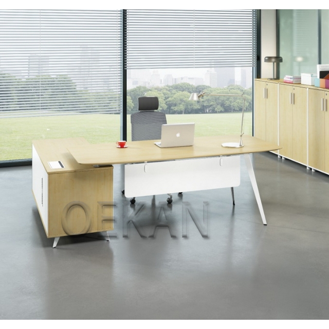 Customized Size Simple Style Office Table Wood Computer Desk Hospital Office Table with Cabinet