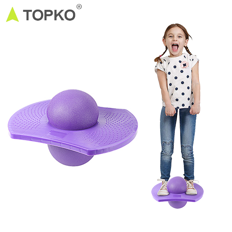 TOPKO gym fitness exercise Inflatable bounace ball kids sports toy balance jumping pogo stick ball lolo bouncy ball with board