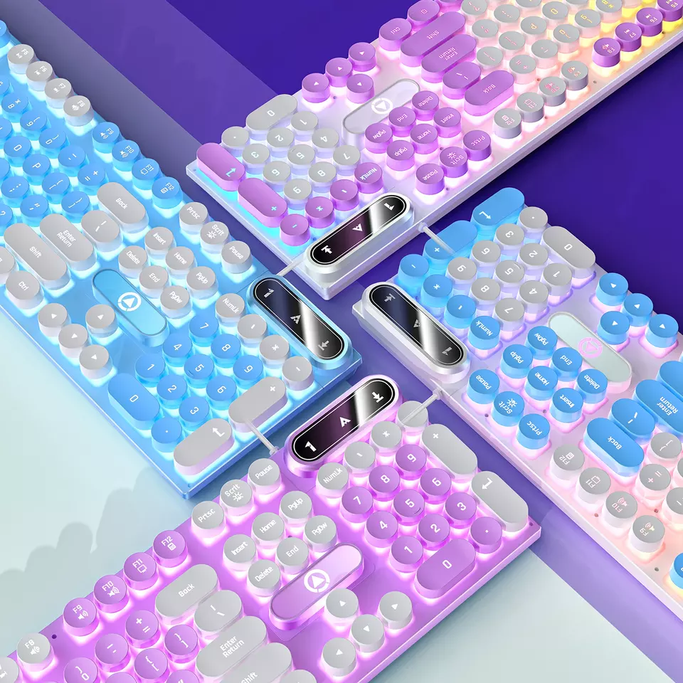 104 ключи Gaming Keyboard Проводная клавиатура сочетающихся цветов с подсветкой Механическая компьютер Киберспорт периферийные устройства для настольного компьютера ноутбука