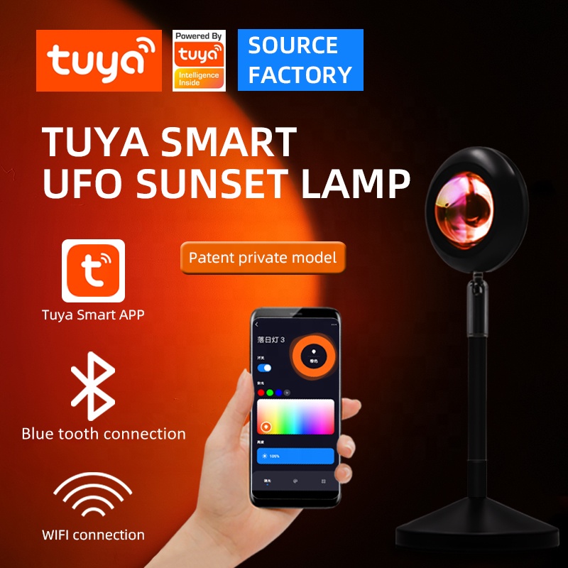 Смарт-приложение AI, Usb RGB закат, лампа, солнце, радуга, закат, проектор, лампа, ночник, светодиодный закат, проекционная лампа для украшения дома
