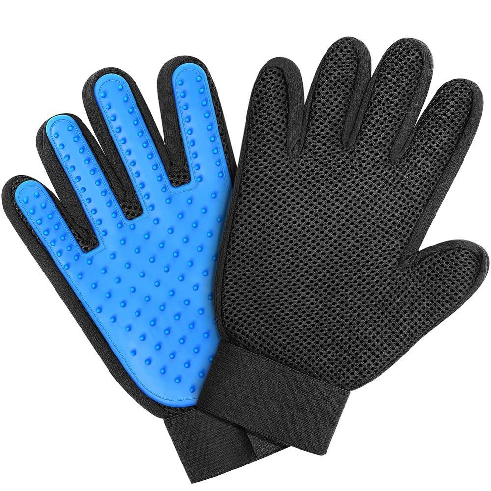 Wholesale Rubber Five Fingers Deshedding Pet Grooming Gloves Cat Dog Hair Remover Glove