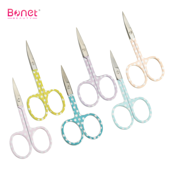 BSC0182 Custom Stainless Steel Beauty Sharp Handle Eyebrow Nail Manicure Scissors