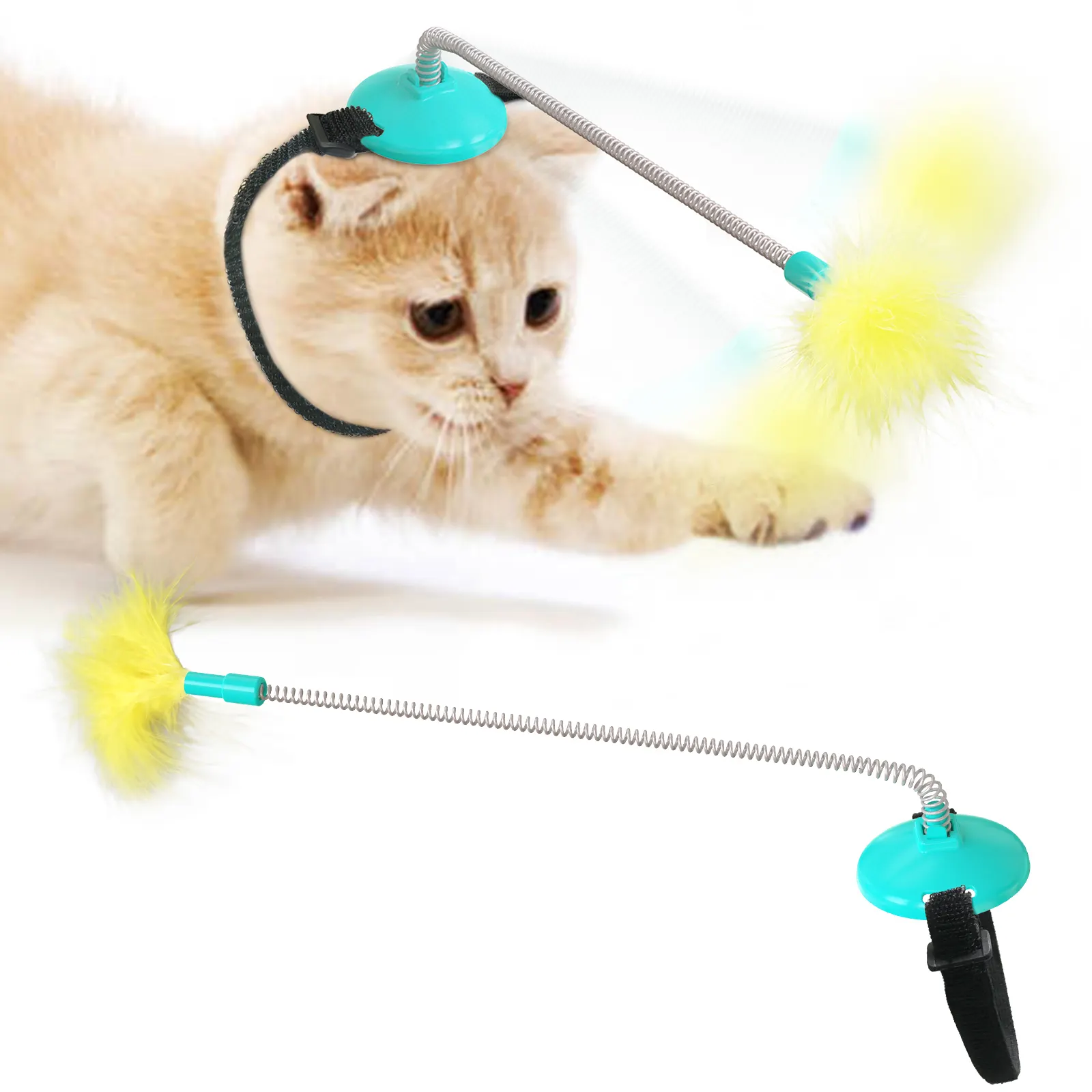 Новая и интересная интерактивная игрушка для кошек, игрушка, воротник для самостоятельной сборки, Весенняя забавная палочка для кошек с перьями