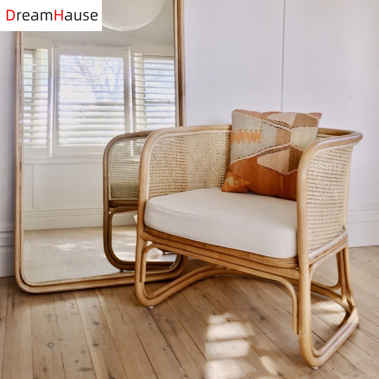 Стул из ротанга dreamhome, одно сиденье, диван, кресло в скандинавском стиле, мебель для гостиной, гостиничный стул со спинкой