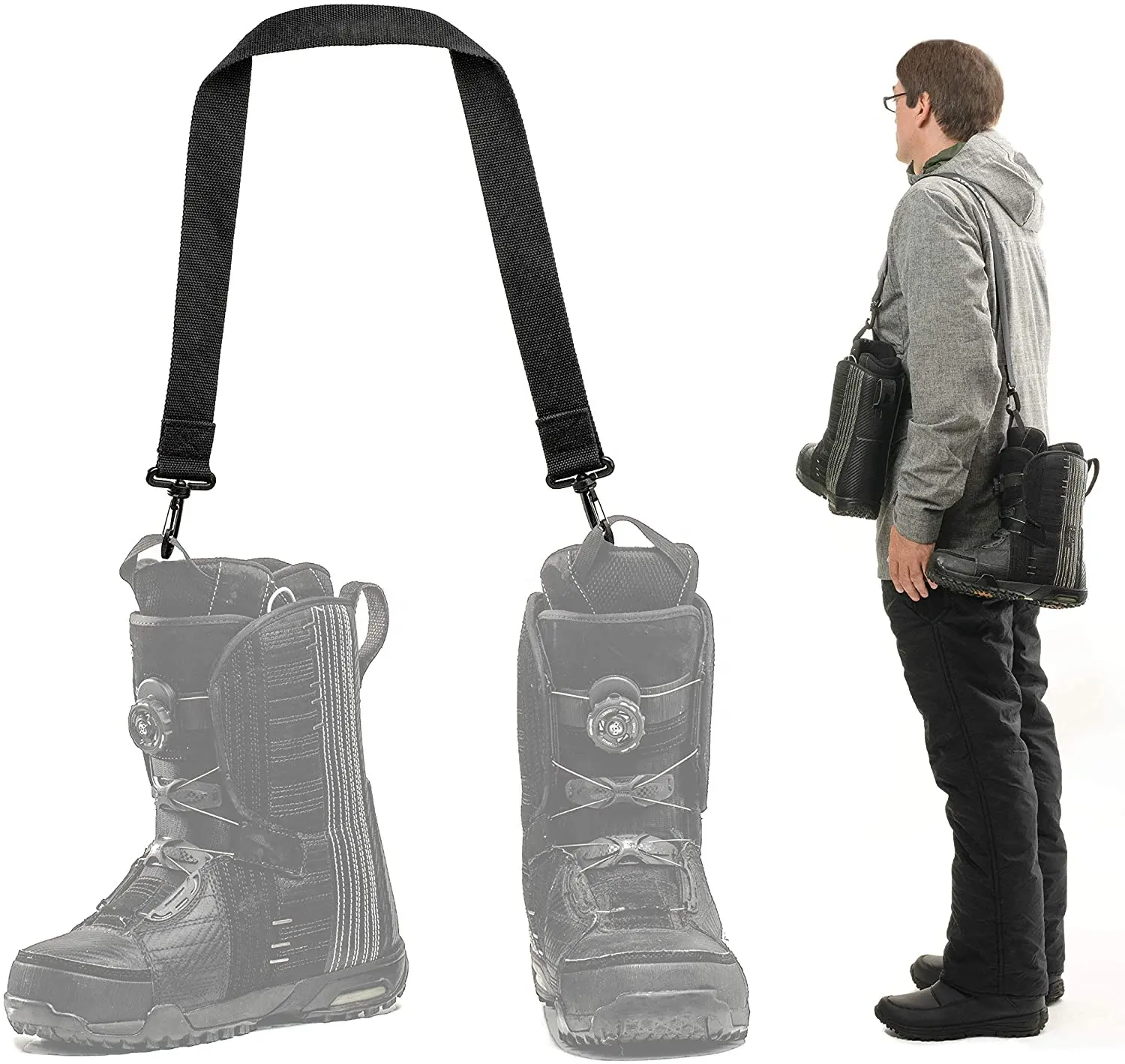 2020 Perfect Ski Snow Winter Gear Accessory Ski Boots Carrier Strap Snowboard Boot Shoulder Sling Leash Roller Skate Leash
