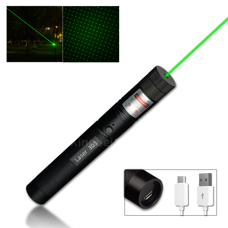 Высокая мощность портативный USB Перезаряжаемый зеленый красный синий фиолетовый лазерный указатель с одной точкой звездное небо регулируемый фокус горение