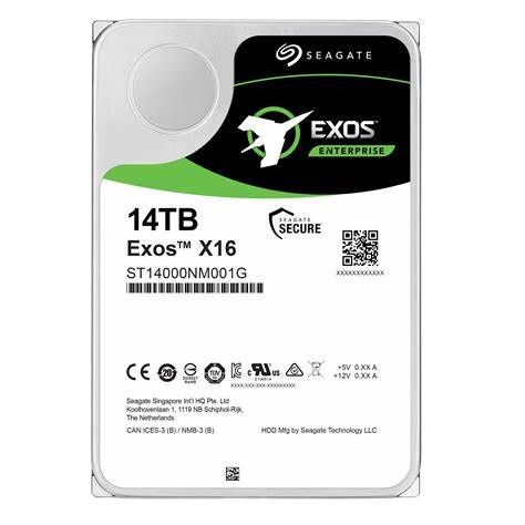 Seagate Exos X16 14 ТБ 7200 об/мин SATA 6 ГБ/сек. 256 Мб кэш-память 3,5-дюйма, предприятие с жесткого диска ST14000NM001G