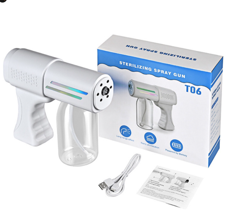 Newest Atomizing Disinfection Gun Household Blu-ray Wireless Handheld USB Rechargeable Touch Screen Disinfection Spray Gun