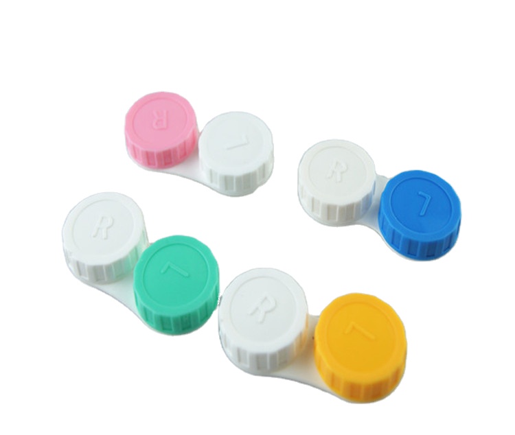 high quality and cute 2 pairs packaging travel contact lens cases