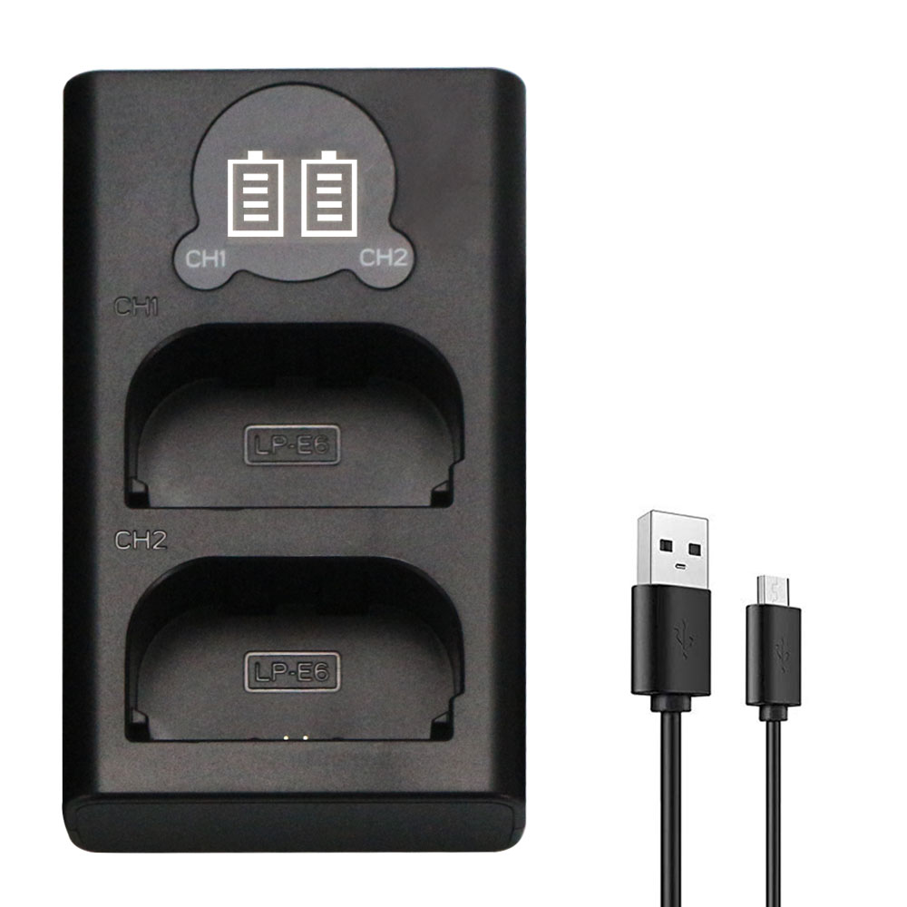 Powertrust двойной микро USB зарядное устройство с ЖК-дисплеем для Canon LP-E6 батареи и для цифровой однообъективной зеркальной камеры Canon Eos 5d Mark Iv III 6D 70D 80D