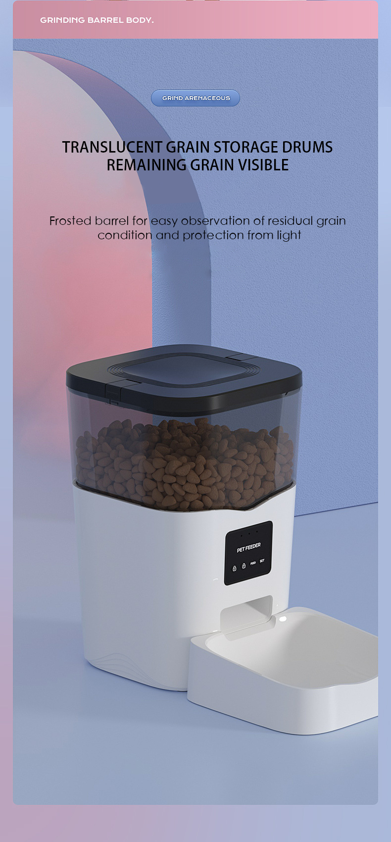 Amazon hot sale 3L cat dog automatic smart pet feeder camera smart pet food dispenser wifi animal feeder robot