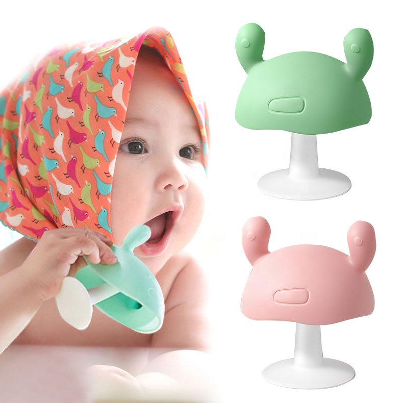 Mushroom Pacifier Shape Skin-Like Infant Soothing Teether Toy Bpa Free Baby Teether Food Grade Silicone Teether