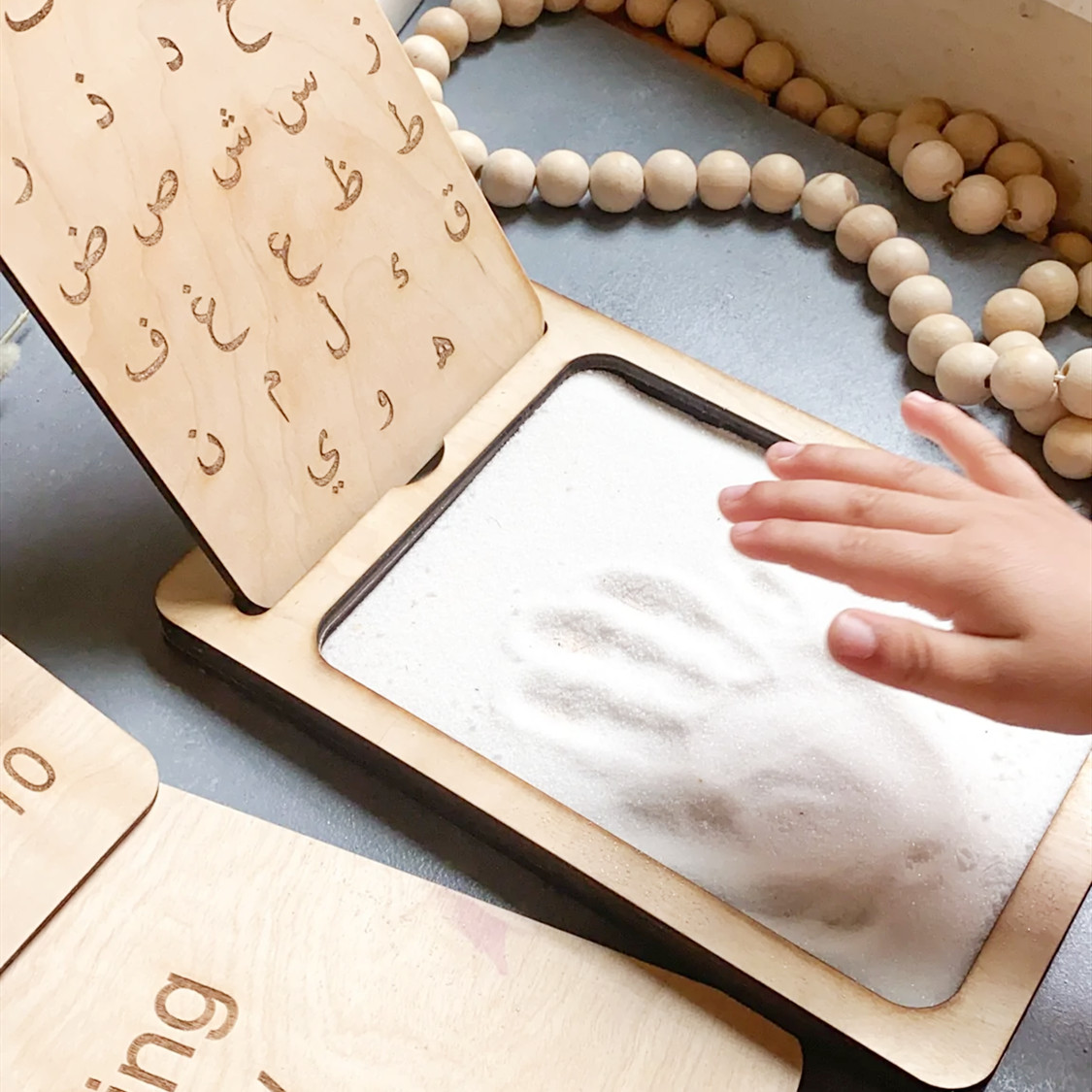 best selling wooden education wooden kids  montessori arabic alphabet board  wooden sensory toys for Children