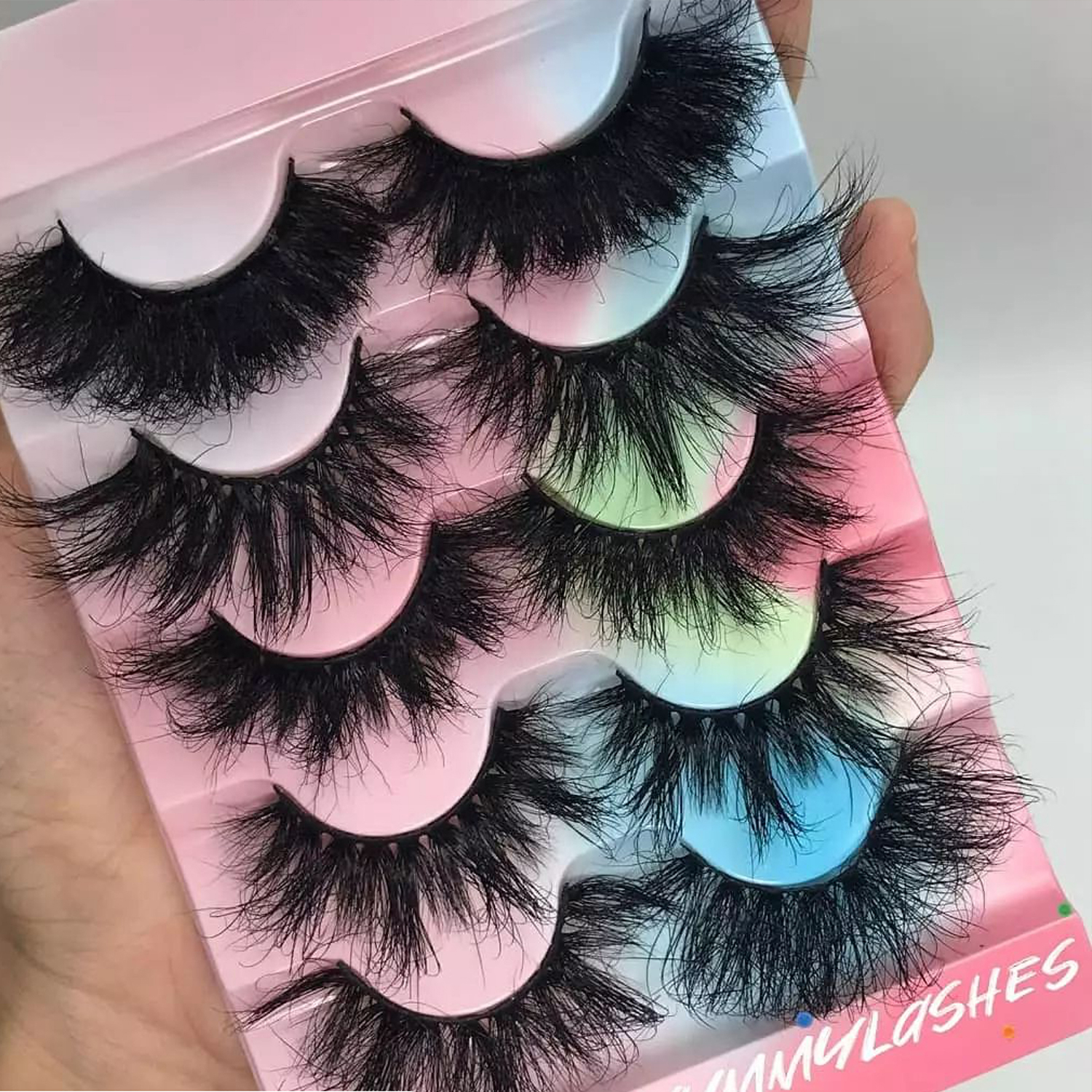 Wholesale Private Label Silk Fluffy 3D Faux Mink Eyelashes Dramatic 15-25mm False Mink Lashes Mink Lashes3d Wholesale Vendor