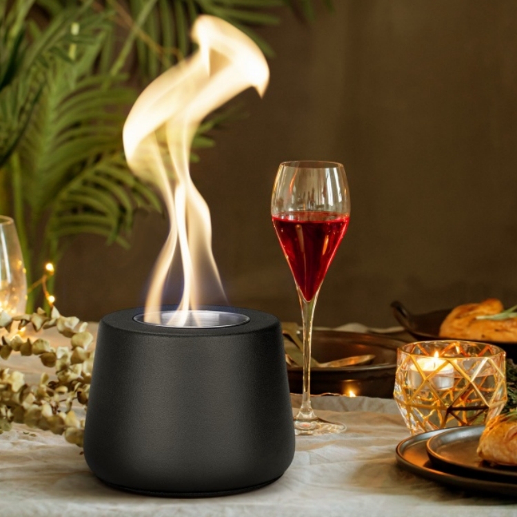 Portable Round Brazier Firepit Fireplace Mini Round Table Top Outdoor Chimeneas with Lid for Campouts