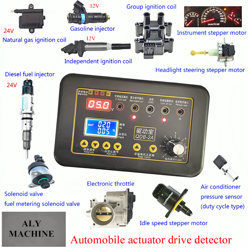 ALYMACHINE автомобильный тестер катушки зажигания инжектор Соленоидный клапан шаговый двигатель инструмент тестер английская панель