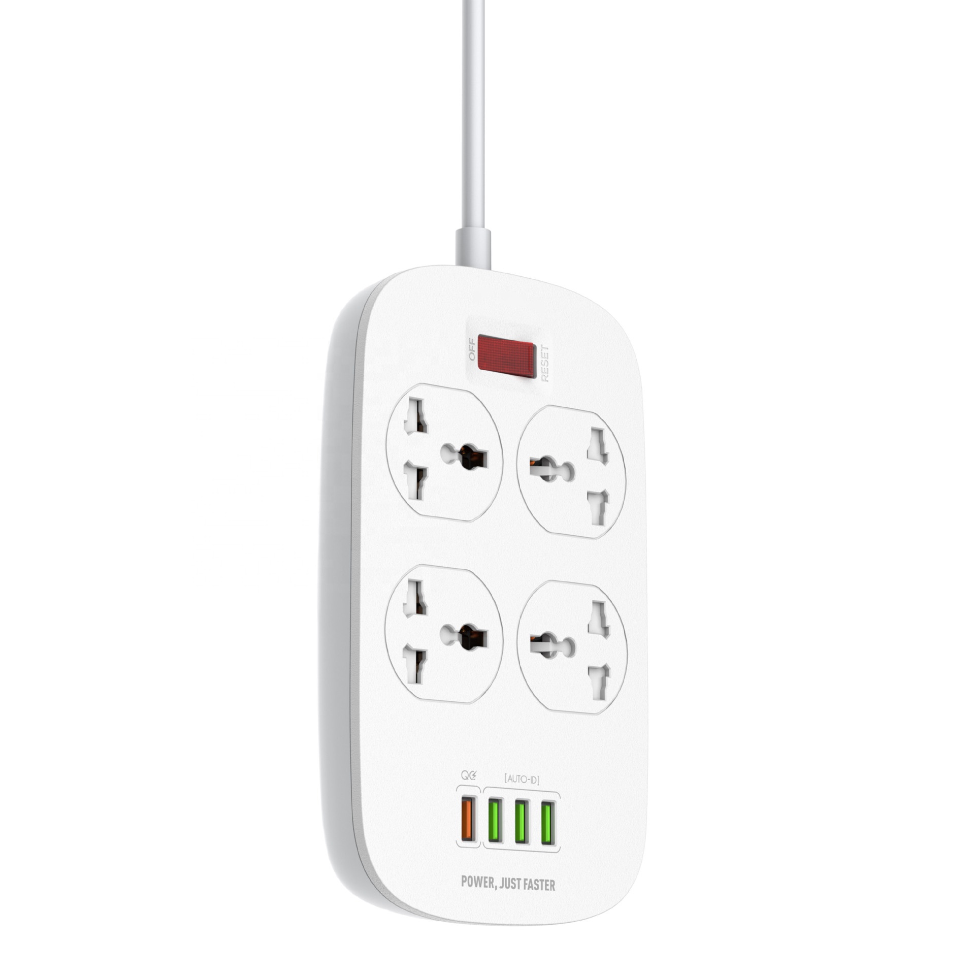 Высококачественные Медные сетчатые розетки стандарта Великобритании, 4 USB-порта, розетка питания, шнур питания 2 м, Великобритания