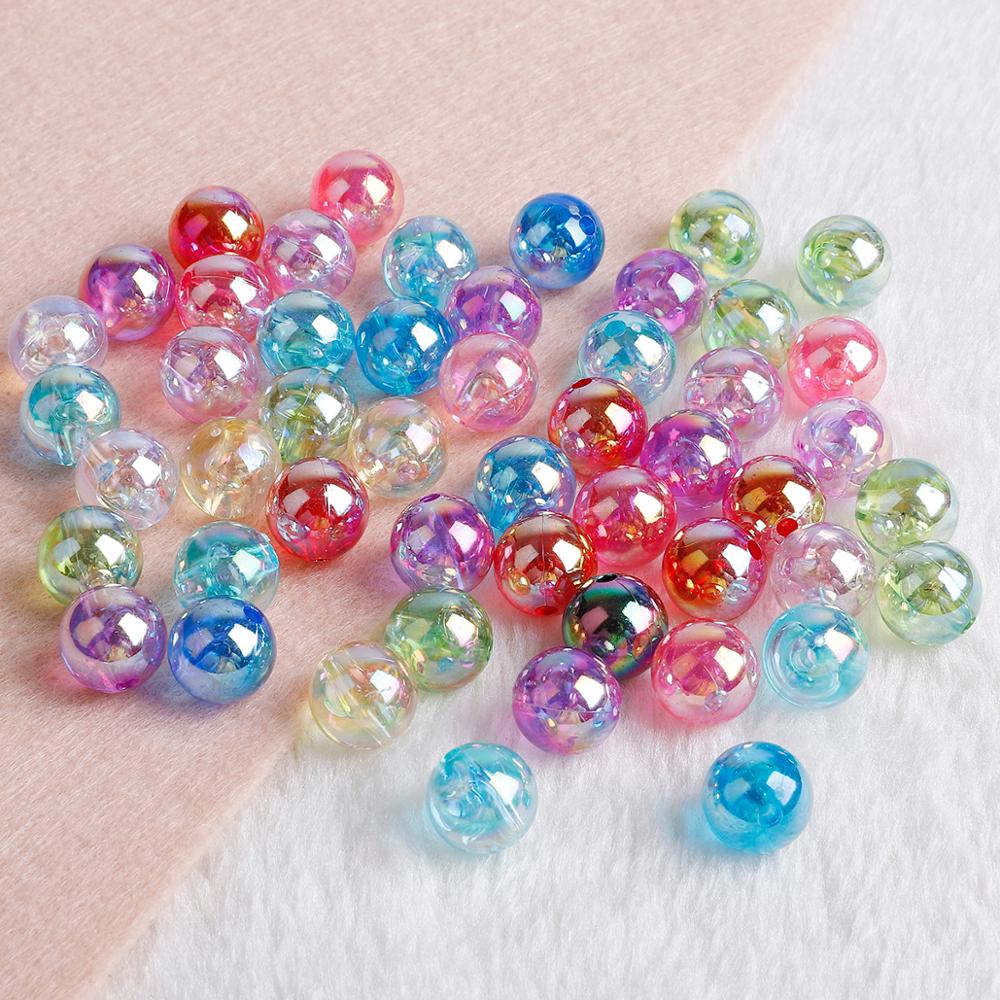 AB Color 3-22mm round Beads for DIY Crafts Plastic Beads for Making Bracelet Necklace Gifts Loose