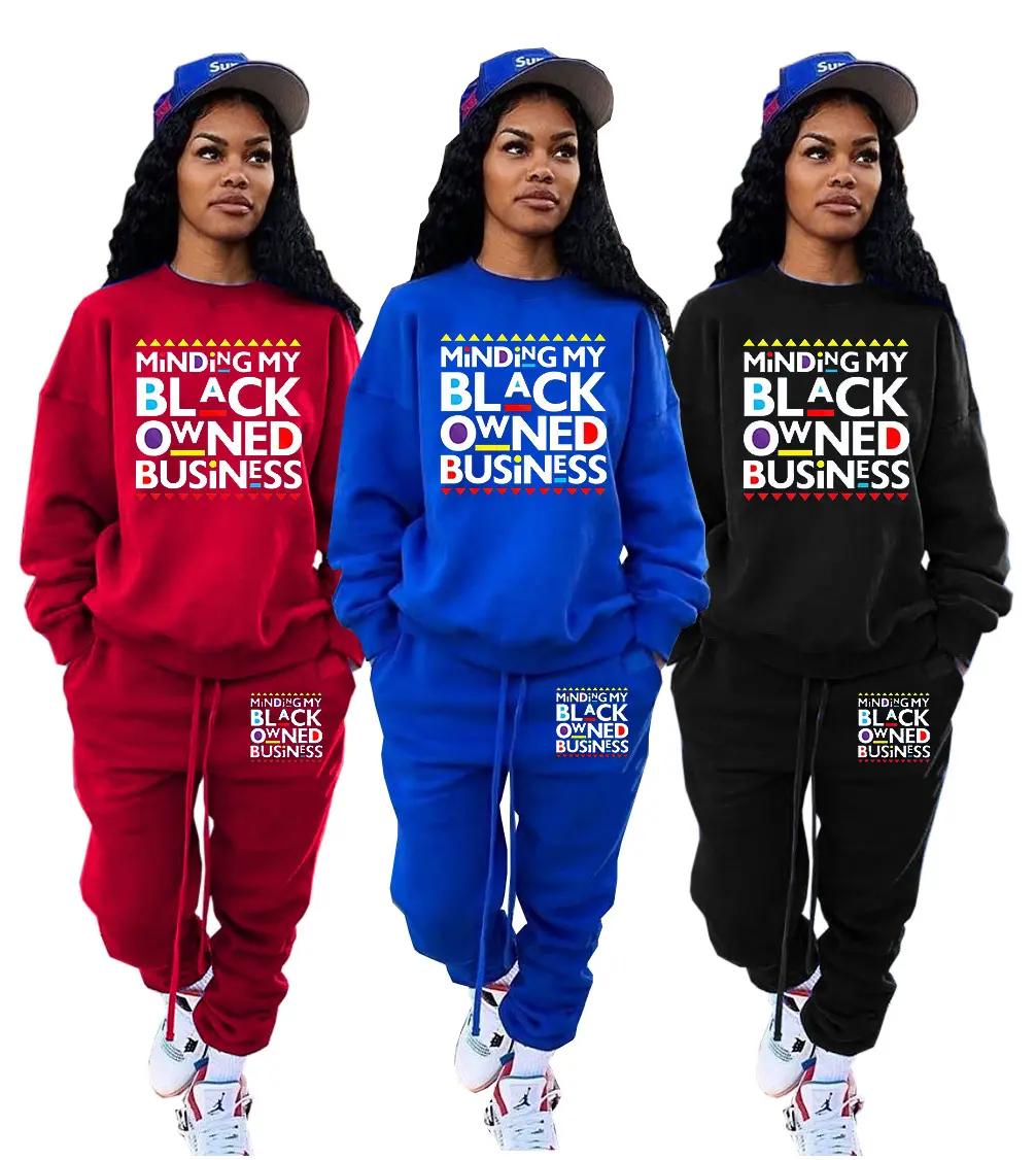 Hot sale 2021 women clothing letter printed tracksuit two piece set casual sweatshirt outfits streetwear