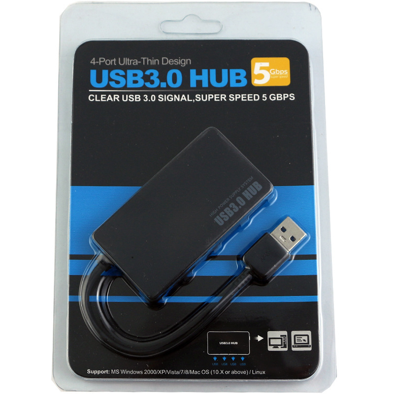 4 порта Высокоскоростной концентратор USB3.0 концентратор разветвитель