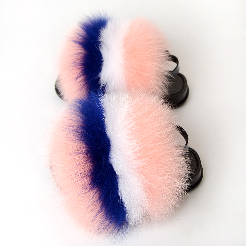 Baby Little Girls Faux Fluffy Slippers Shoes Children Cute Furry Sandals Kids Fake Fur Slides For Infant Summer Plush Flip Flops