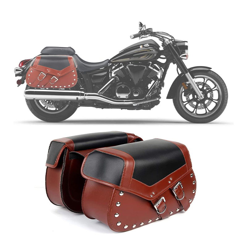 Motorcycle Saddlebags Leather Tool Bag Side Pouch Fit