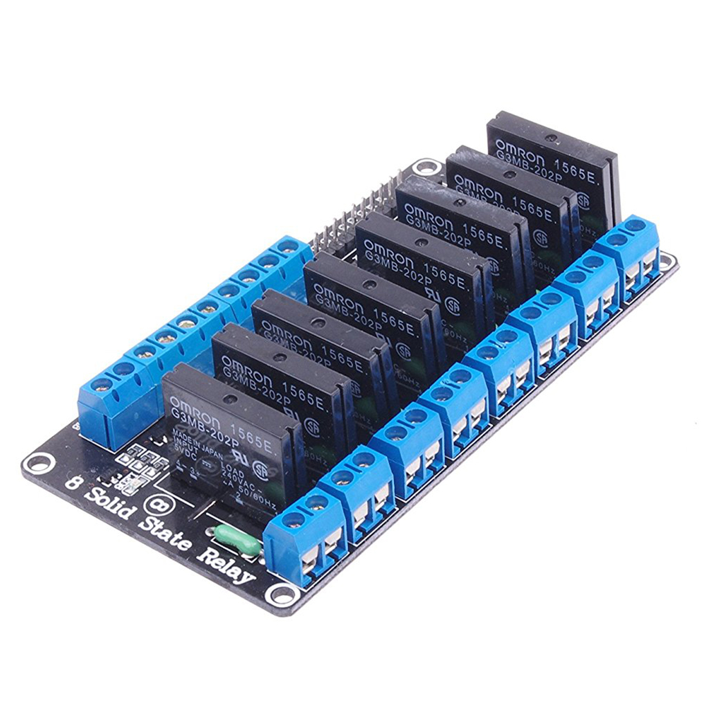 5V 8 Channel Solid State Relay Module Board High Level Trigger Integrated Circuits Fuse 250V 2A