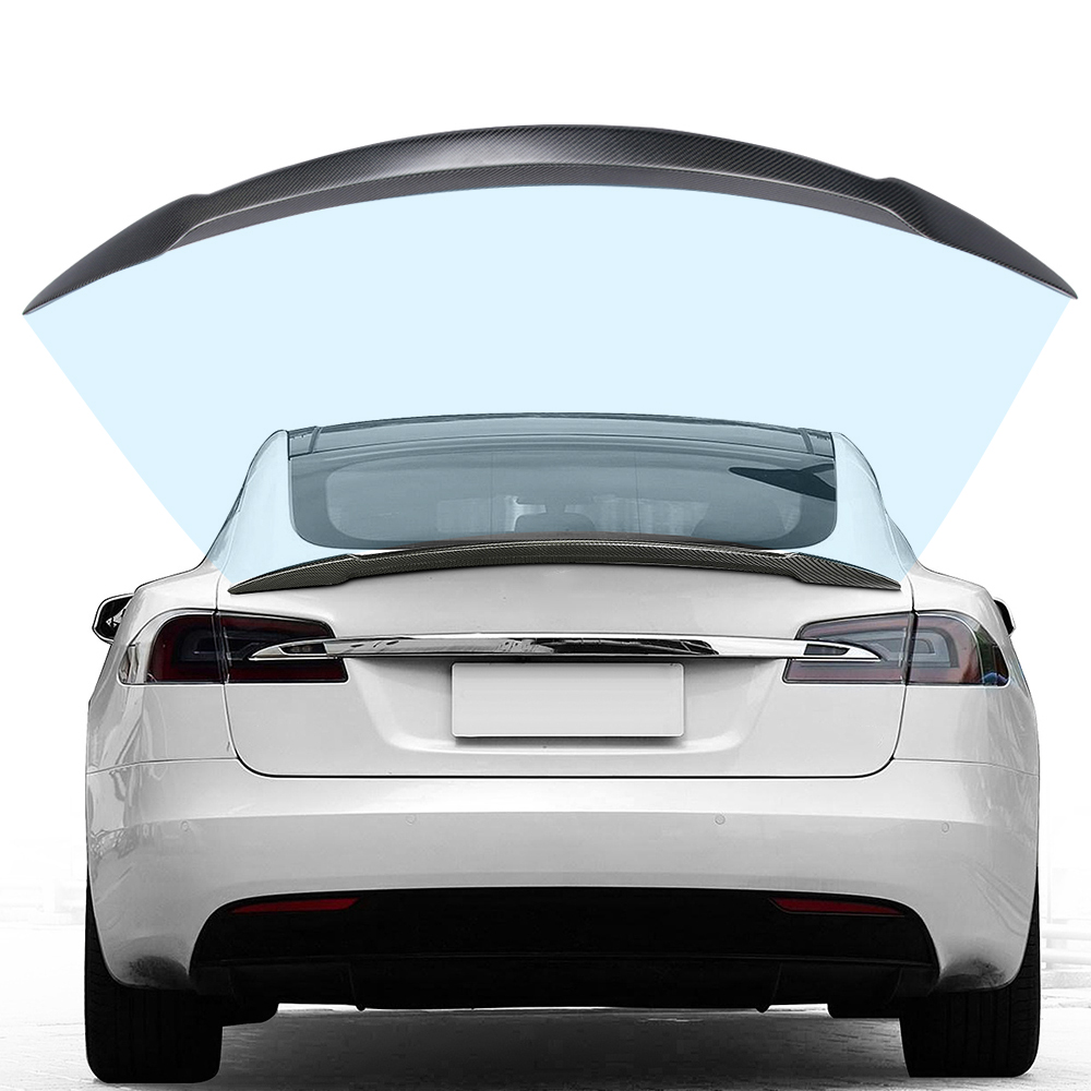 WuFoo для Tesla Model S, Стильная крышка спойлера из углеродного волокна, отделка водного удерживающего крыла