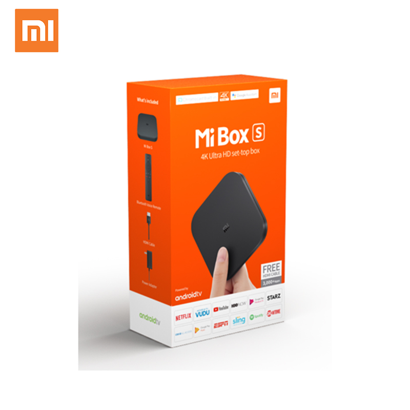 Оригинальный Глобальный Xiaomi Mi TV Box S 4K Ultra HD Android TV 9,0 HDR 2G 8G WiFi Google Cast Netflix Smart TV Mi Box 4 медиаплеер