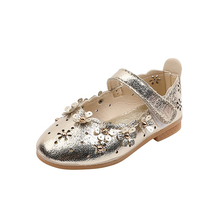 Factory Wholesale Spring Children Pu Leather Hollow Soft Flower Princess Dress Shoes Girls Birthday Party Shoes