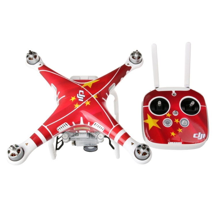 Наклейка 4D из углеродного волокна и ПВХ с рисунком китайского флага для DJI Phantom 3
